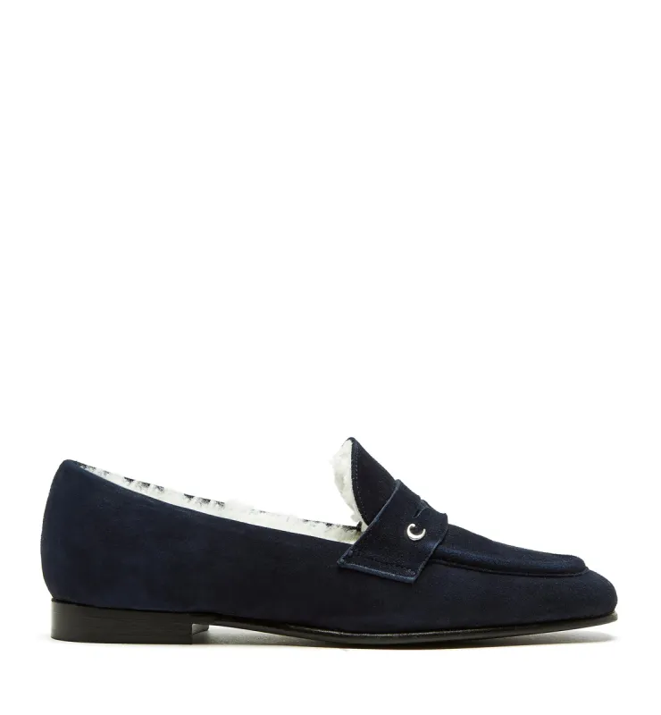 ARWAN SHEARLING-LINED SUEDE LOAFER sold by La CANADIENNE