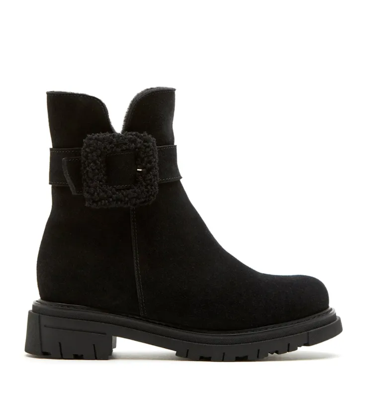 DAX SHEARLING-LINED SUEDE BOOTIE sold by La CANADIENNE