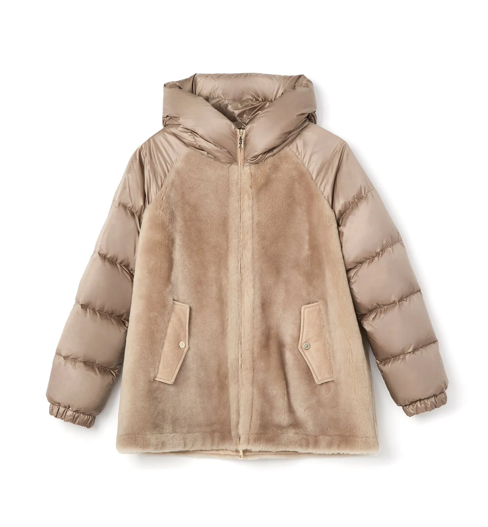 NAYLOR SHEARLING AND DOWN PUFFER COAT sold by La CANADIENNE