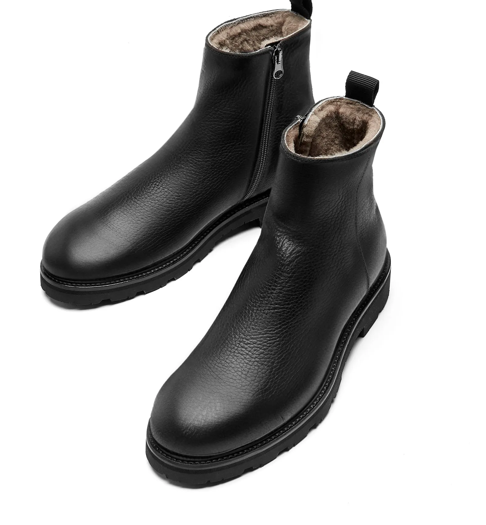 LUDO MEN'S SHEARLING-LINED PEBBLED LEATHER BOOT sold by La CANADIENNE product image thumbnail 3