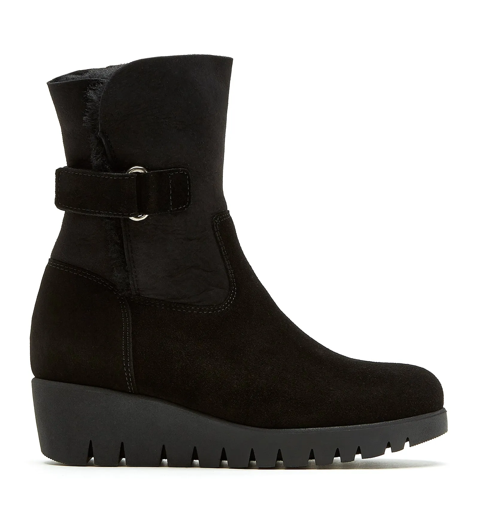 TROY SHEARLING-LINED SUEDE BOOTIE sold by La CANADIENNE