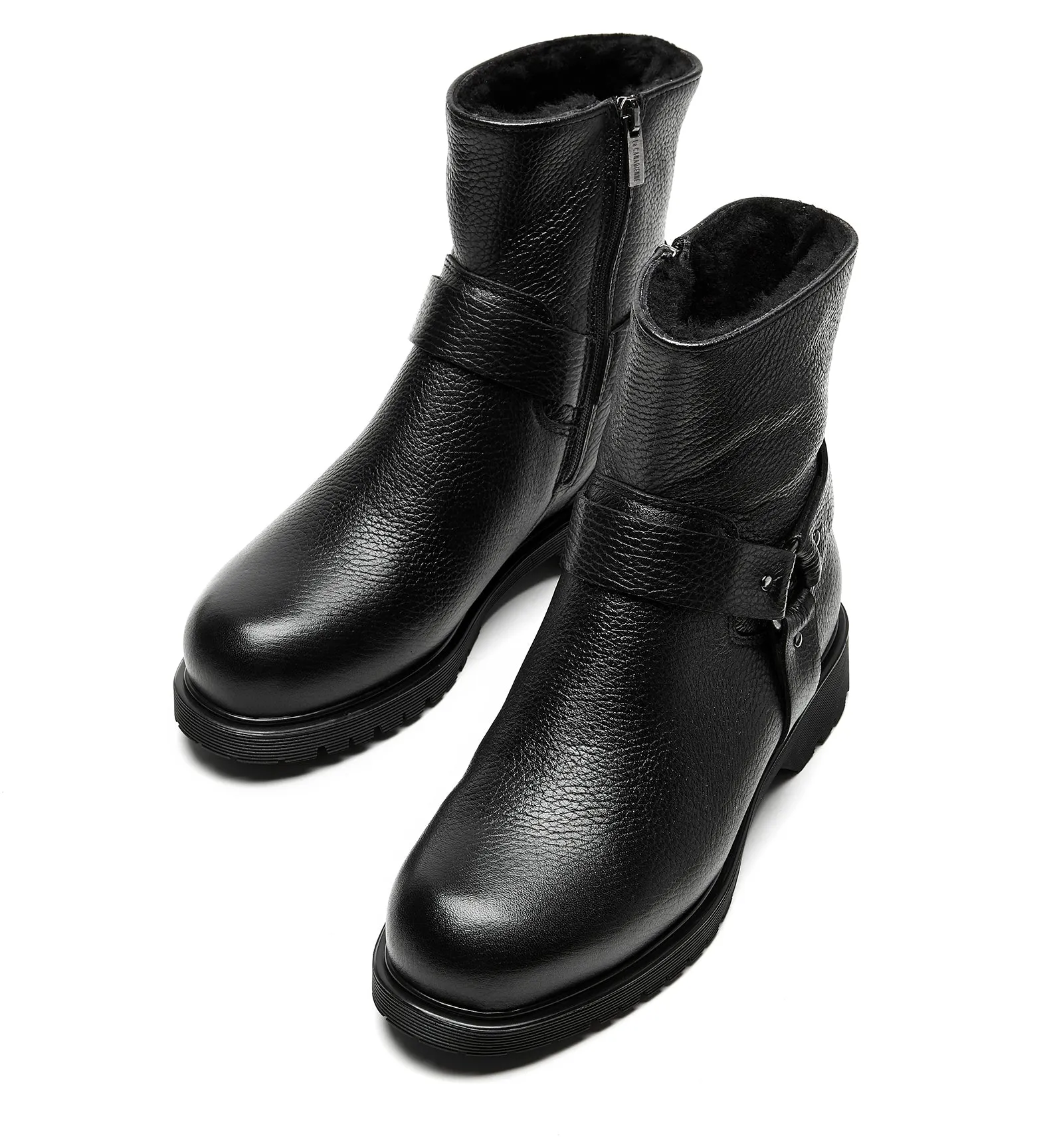 HYATT SHEARLING-LINED PEBBLED LEATHER BOOTIE sold by La CANADIENNE product image thumbnail 3