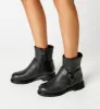 HYATT SHEARLING-LINED PEBBLED LEATHER BOOTIE sold by La CANADIENNE