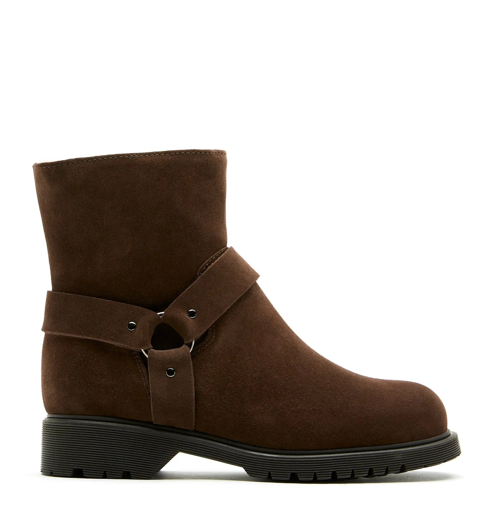 HYATT SHEARLING-LINED SUEDE BOOTIE sold by La CANADIENNE