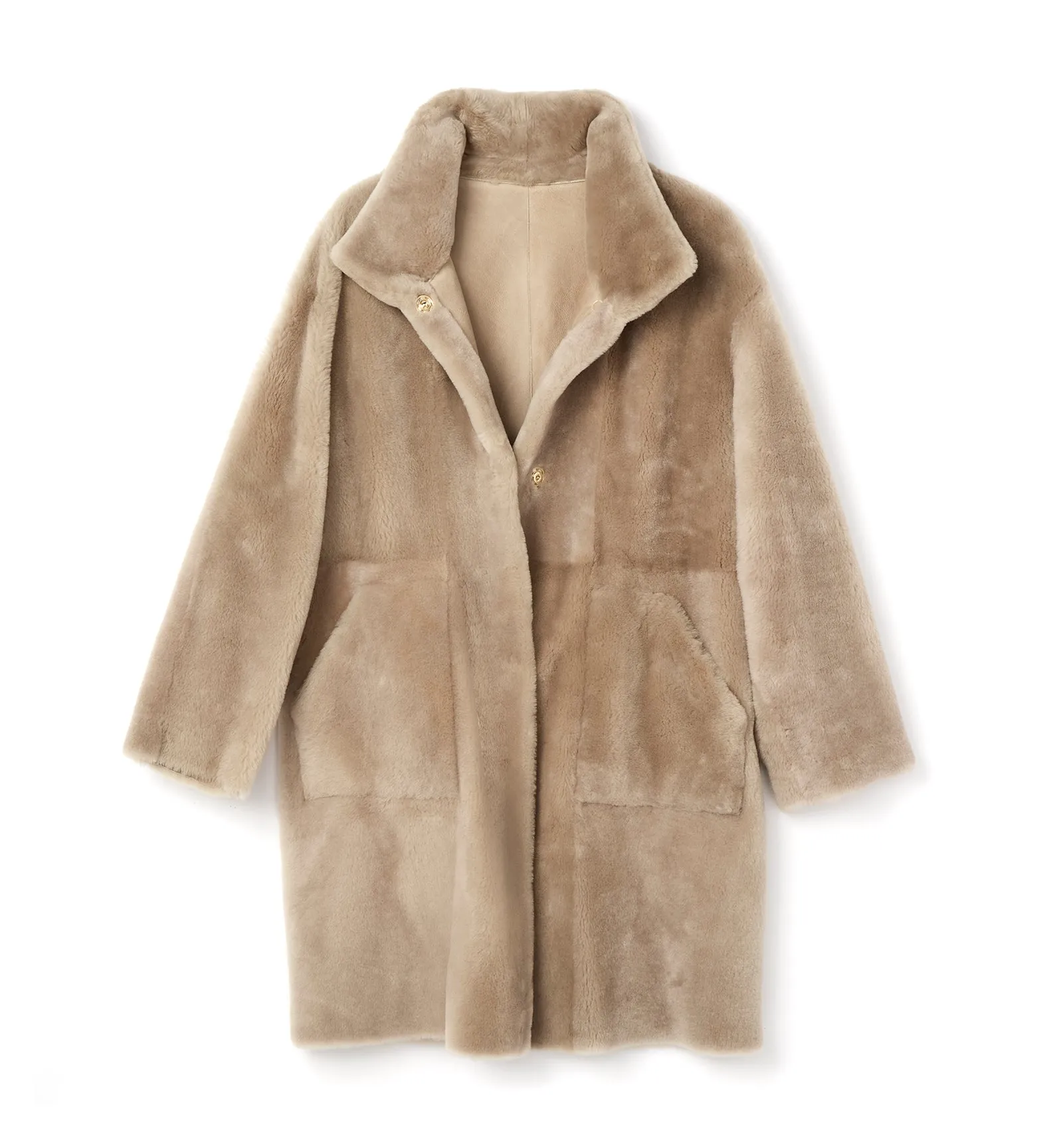 NERO SHEARLING REVERSIBLE LONG COAT sold by La CANADIENNE product image thumbnail 2