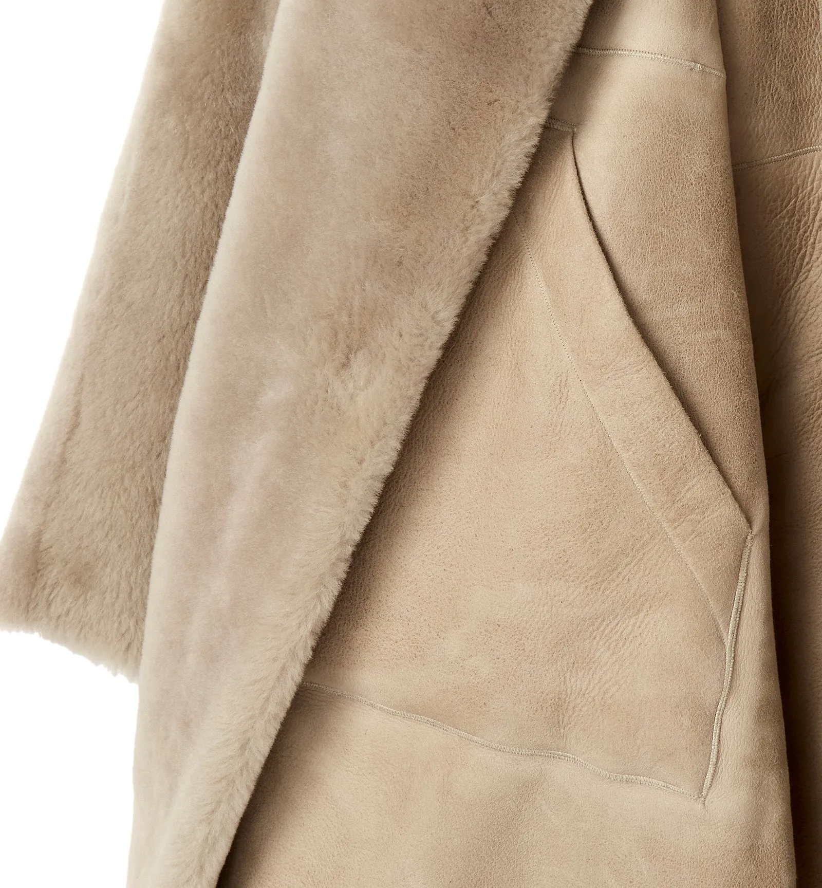 NERO SHEARLING REVERSIBLE LONG COAT sold by La CANADIENNE product image thumbnail 4