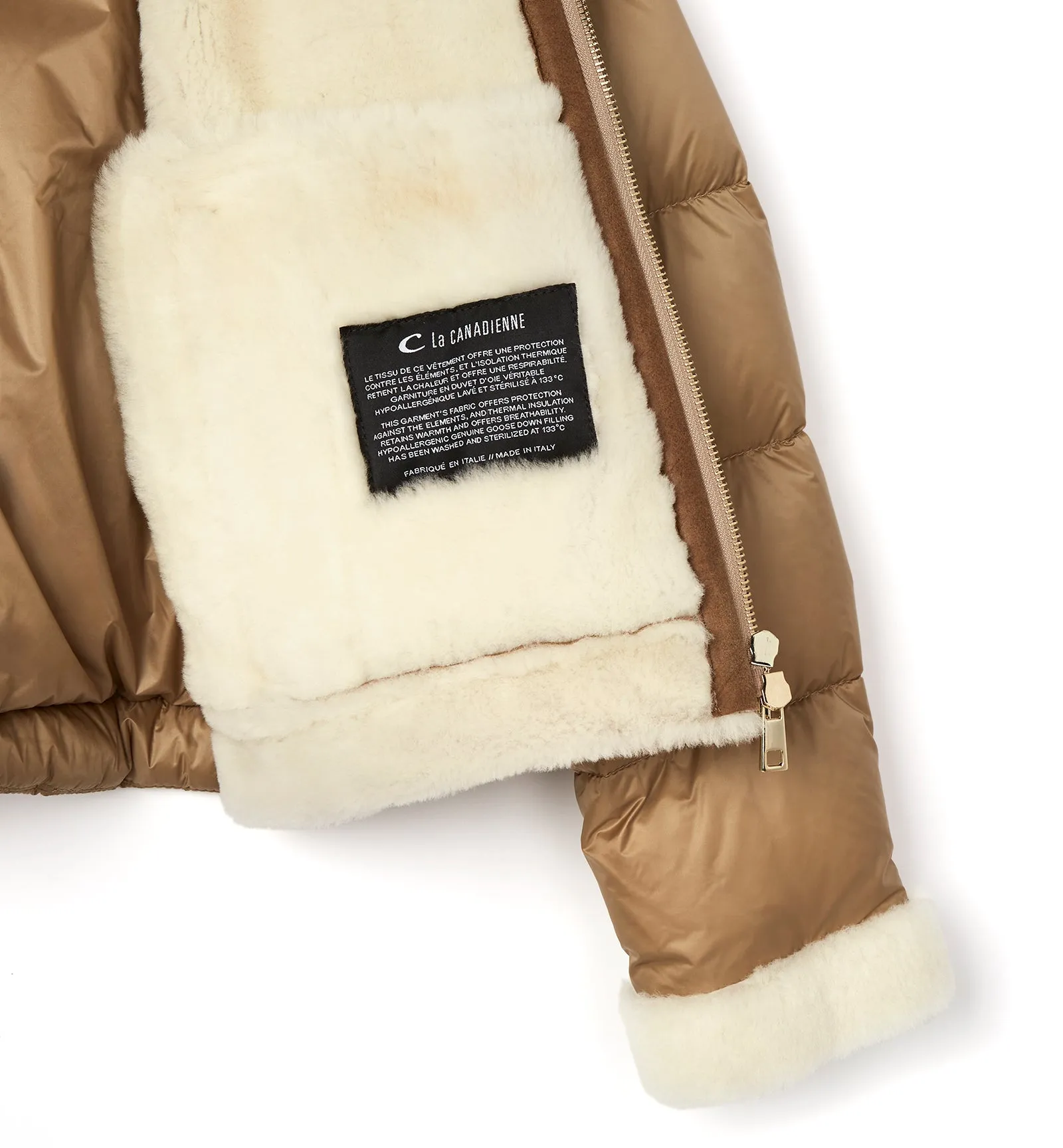 NOLYN SHEARLING AND DOWN PUFFER COAT sold by La CANADIENNE product image thumbnail 5