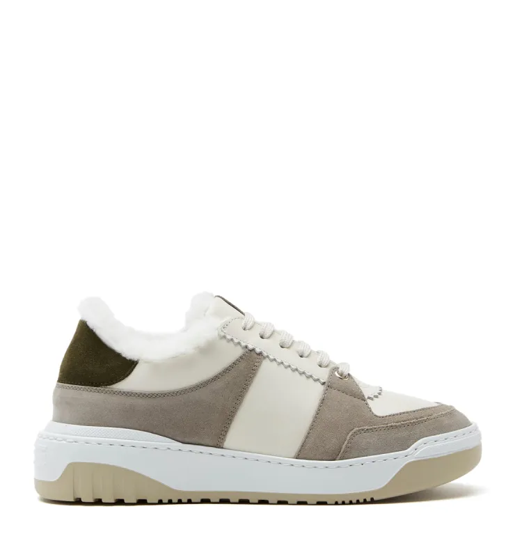 KIMMIE SHEARLING-LINED SUEDE SNEAKER sold by La CANADIENNE