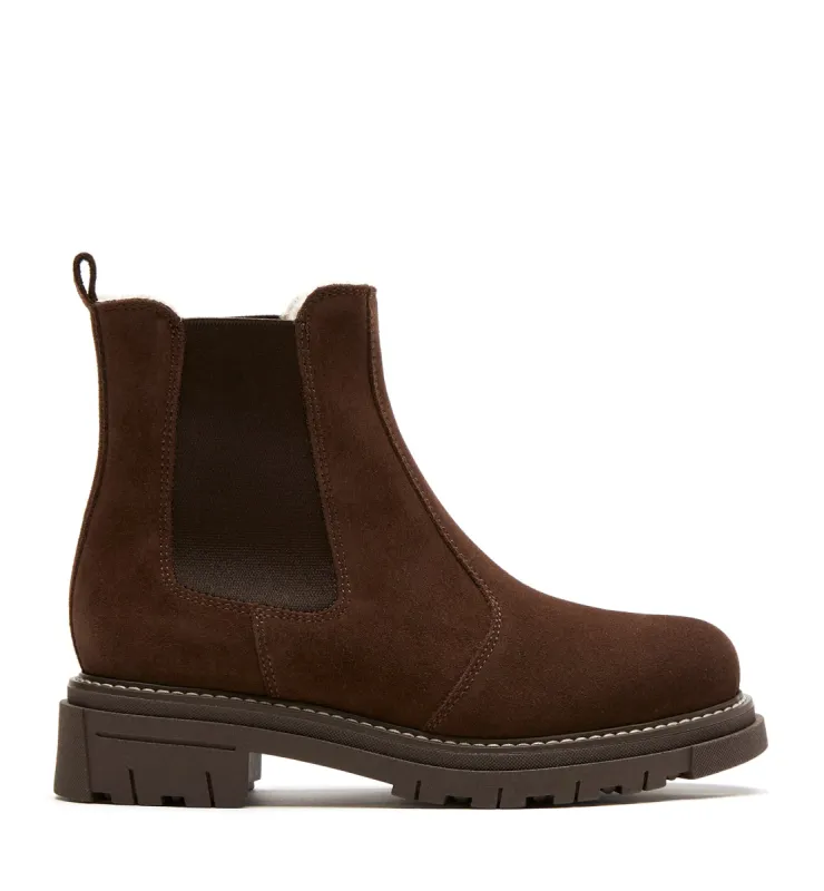 DAWSON SHEARLING-LINED SUEDE BOOTIE sold by La CANADIENNE