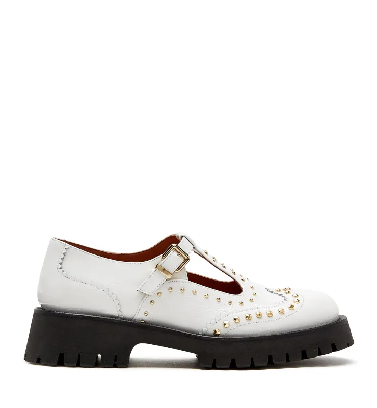 KENZIE CRINKLE LEATHER MARY JANE LOAFER sold by La CANADIENNE