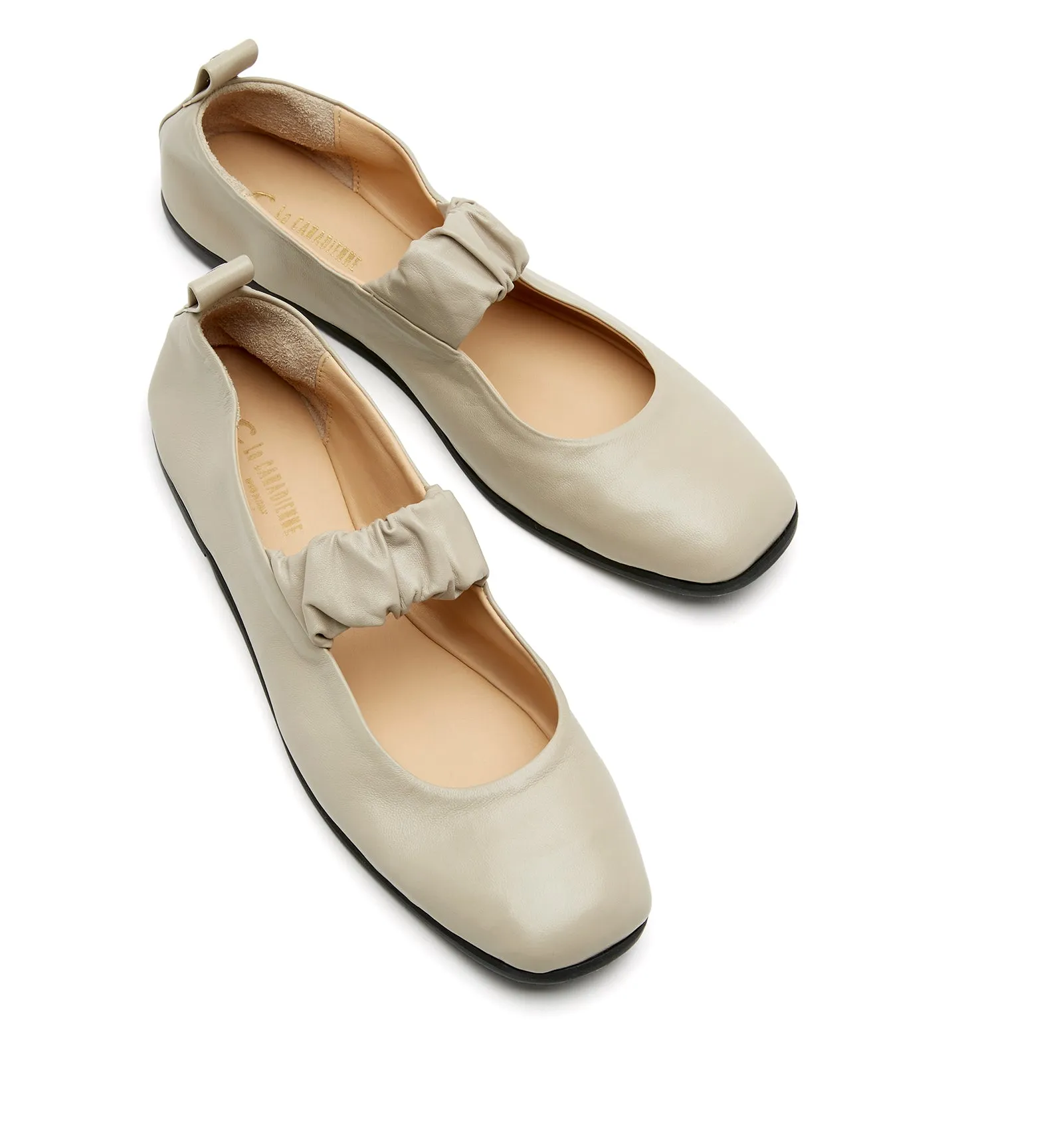 GREY LEATHER MARY JANE FLAT sold by La CANADIENNE product image thumbnail 3
