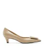 ARGO KITTEN HEEL SHINE LEATHER PUMP sold by La CANADIENNE