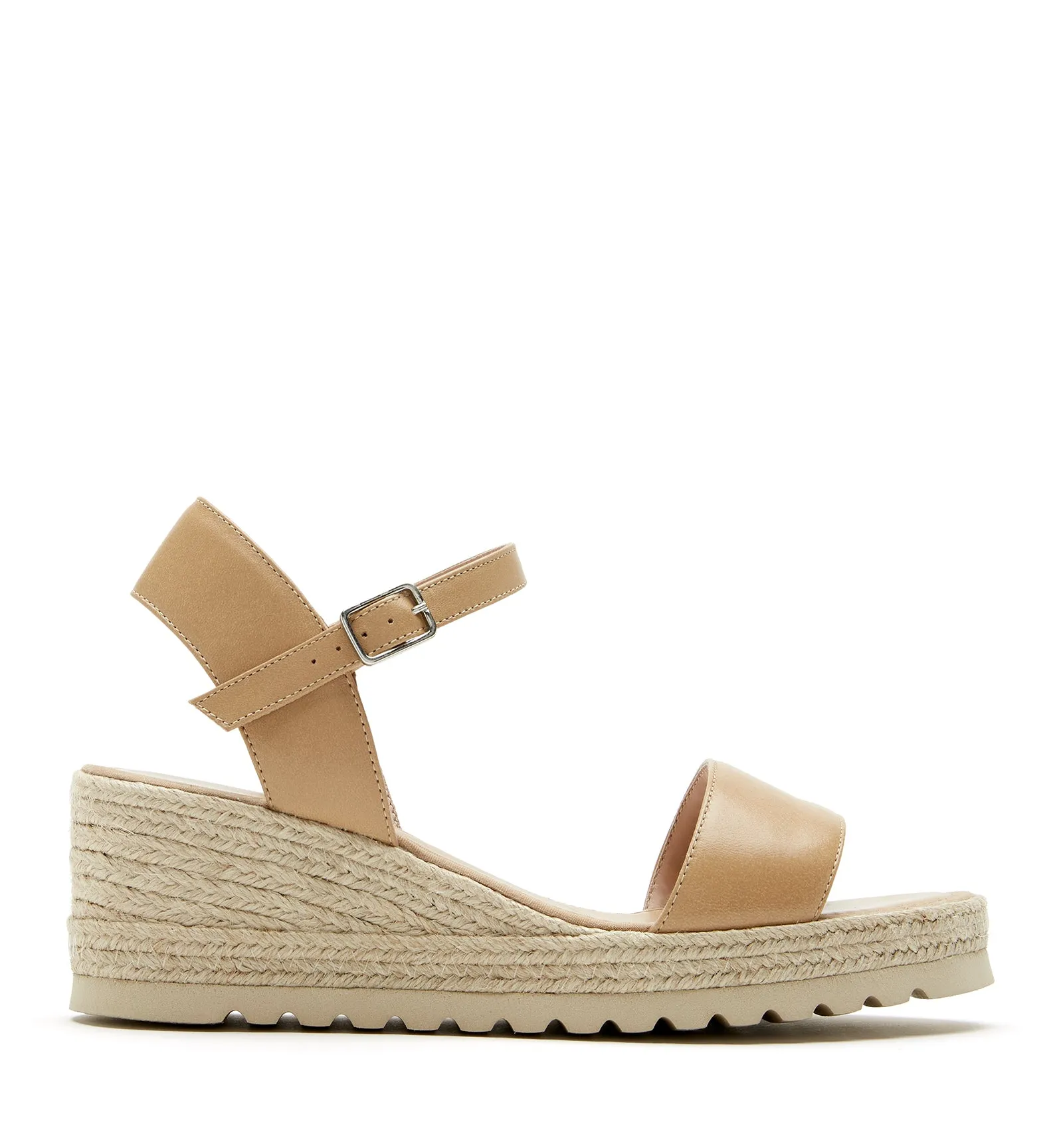 CHRISTIE LEATHER WEDGE ESPADRILLE sold by La CANADIENNE
