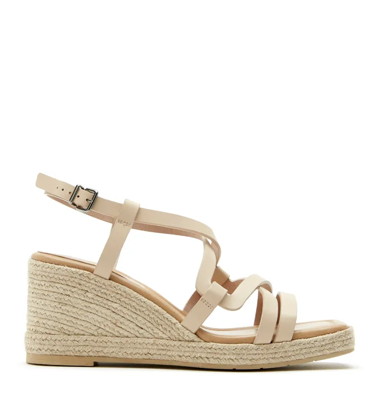 CHAMBLY LEATHER WEDGE ESPADRILLE sold by La CANADIENNE