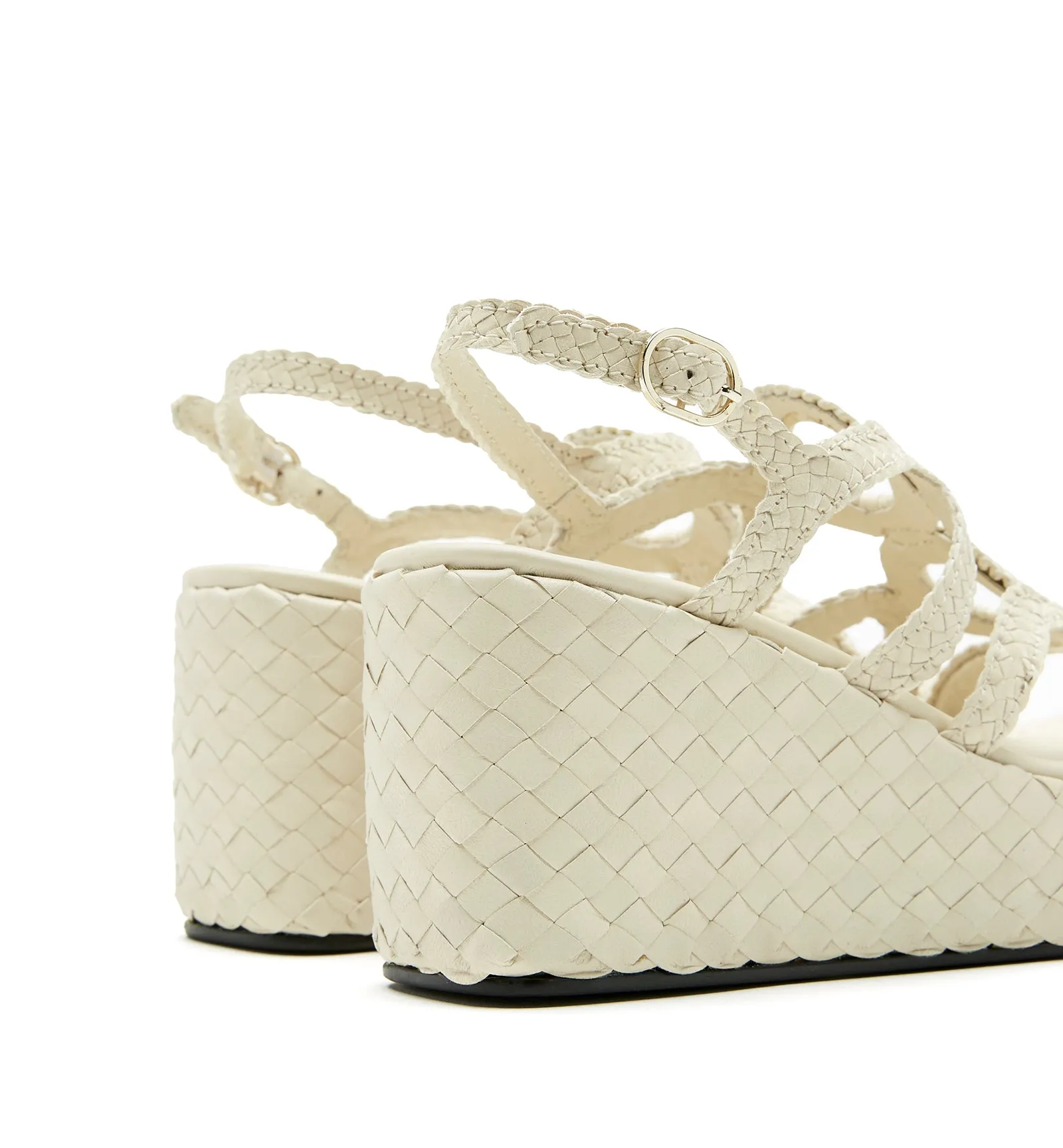PEPPY WOVEN LEATHER WEDGE SANDAL sold by La CANADIENNE product image thumbnail 4