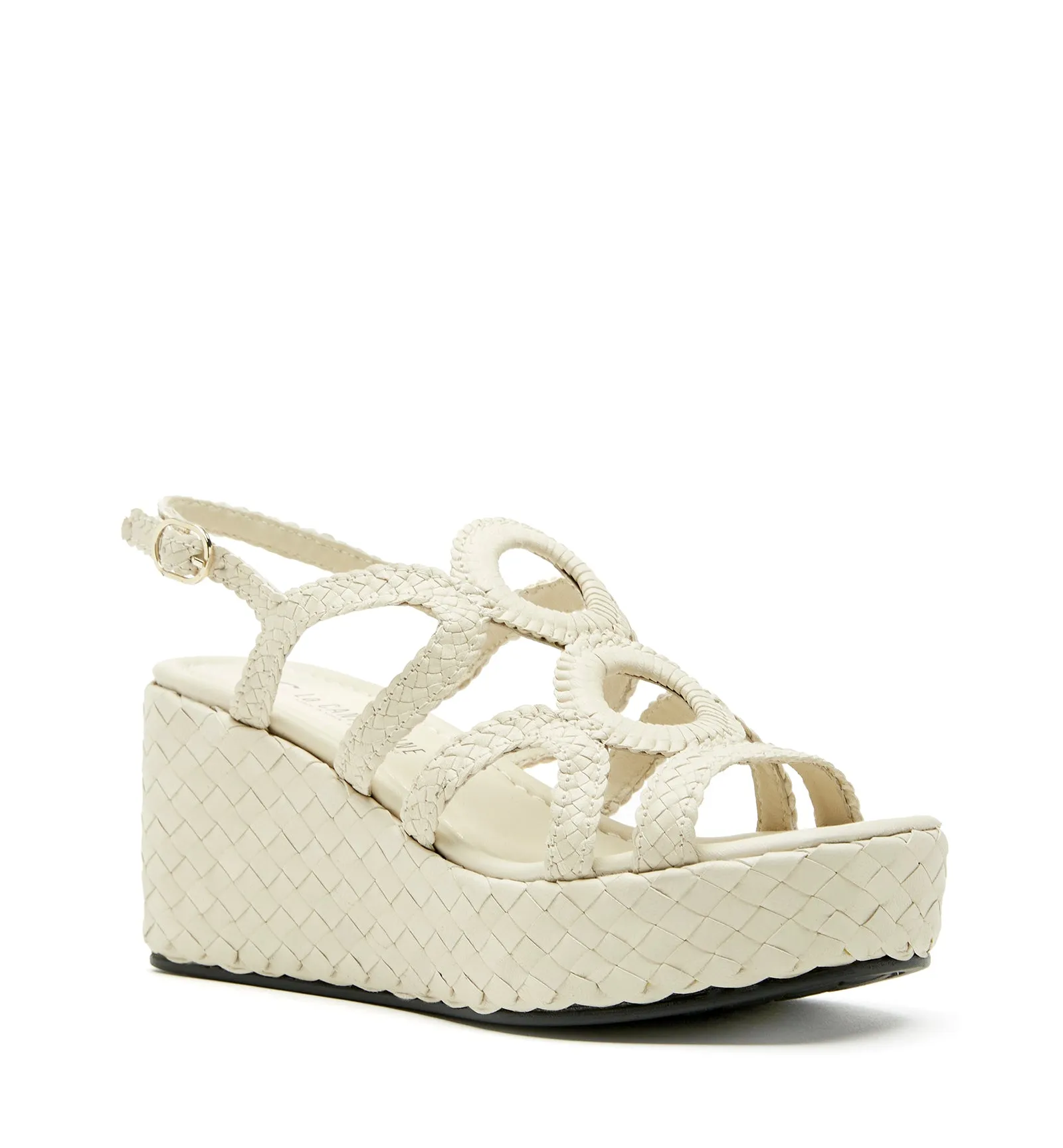 PEPPY WOVEN LEATHER WEDGE SANDAL sold by La CANADIENNE product image thumbnail 2