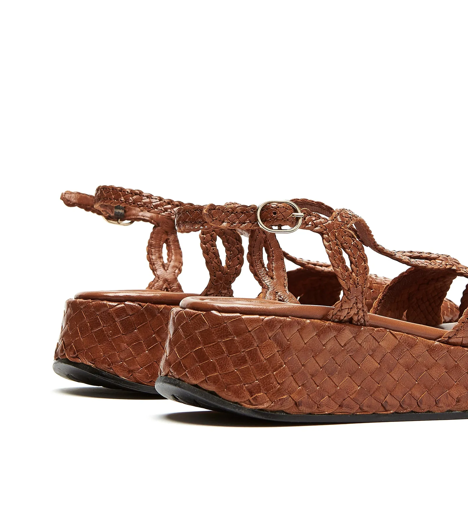 PONY WOVEN LEATHER PLATFORM SANDAL sold by La CANADIENNE product image thumbnail 4