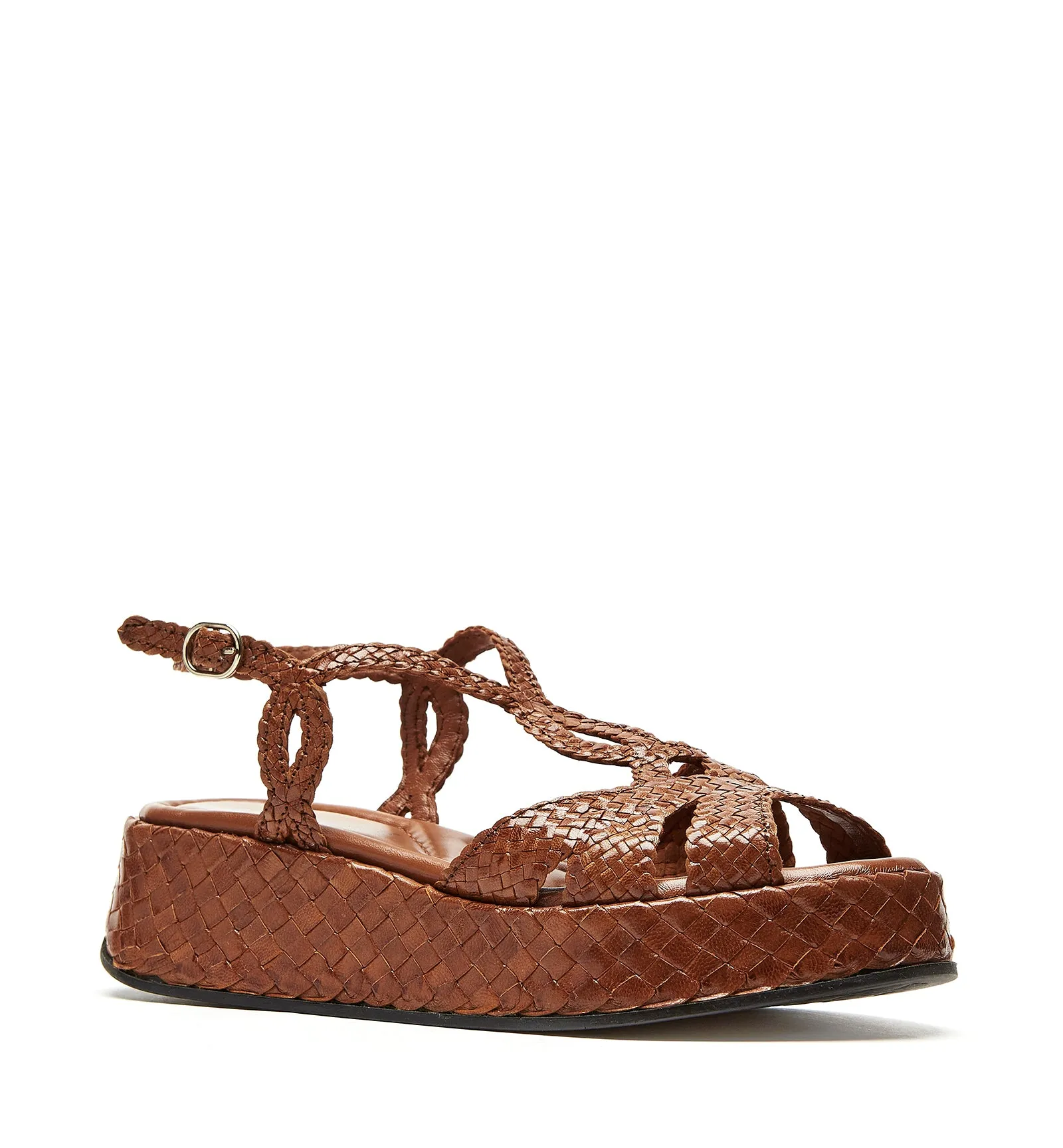 PONY WOVEN LEATHER PLATFORM SANDAL sold by La CANADIENNE product image thumbnail 2