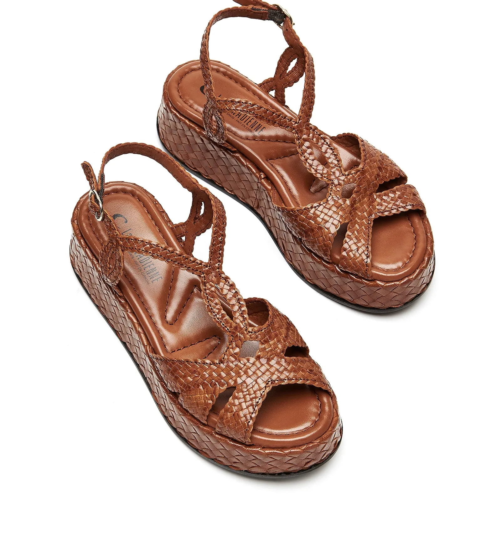 PONY WOVEN LEATHER PLATFORM SANDAL sold by La CANADIENNE product image thumbnail 3