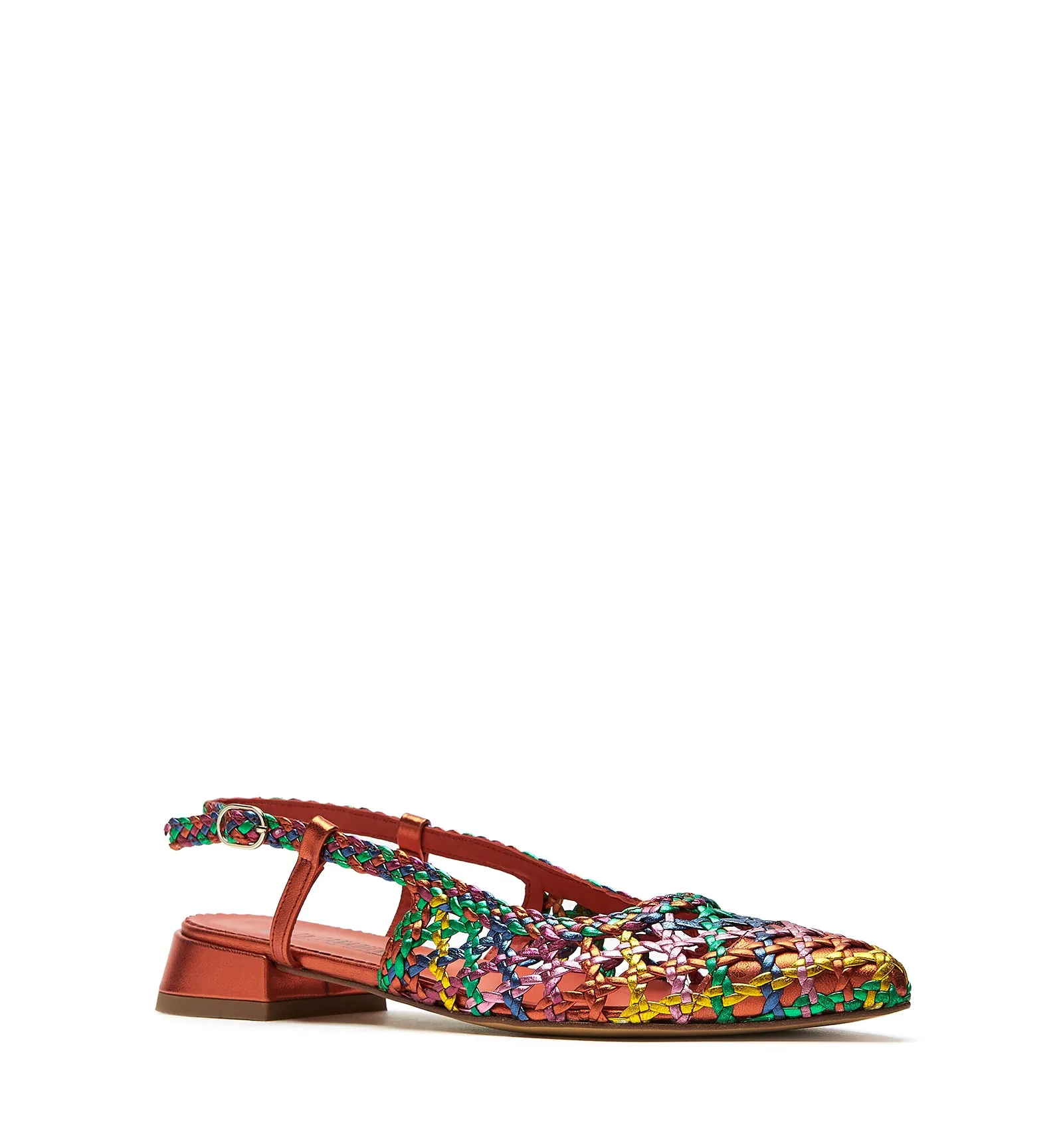 PLAYFUL SLINGBACK WOVEN LEATHER FLAT sold by La CANADIENNE product image thumbnail 2