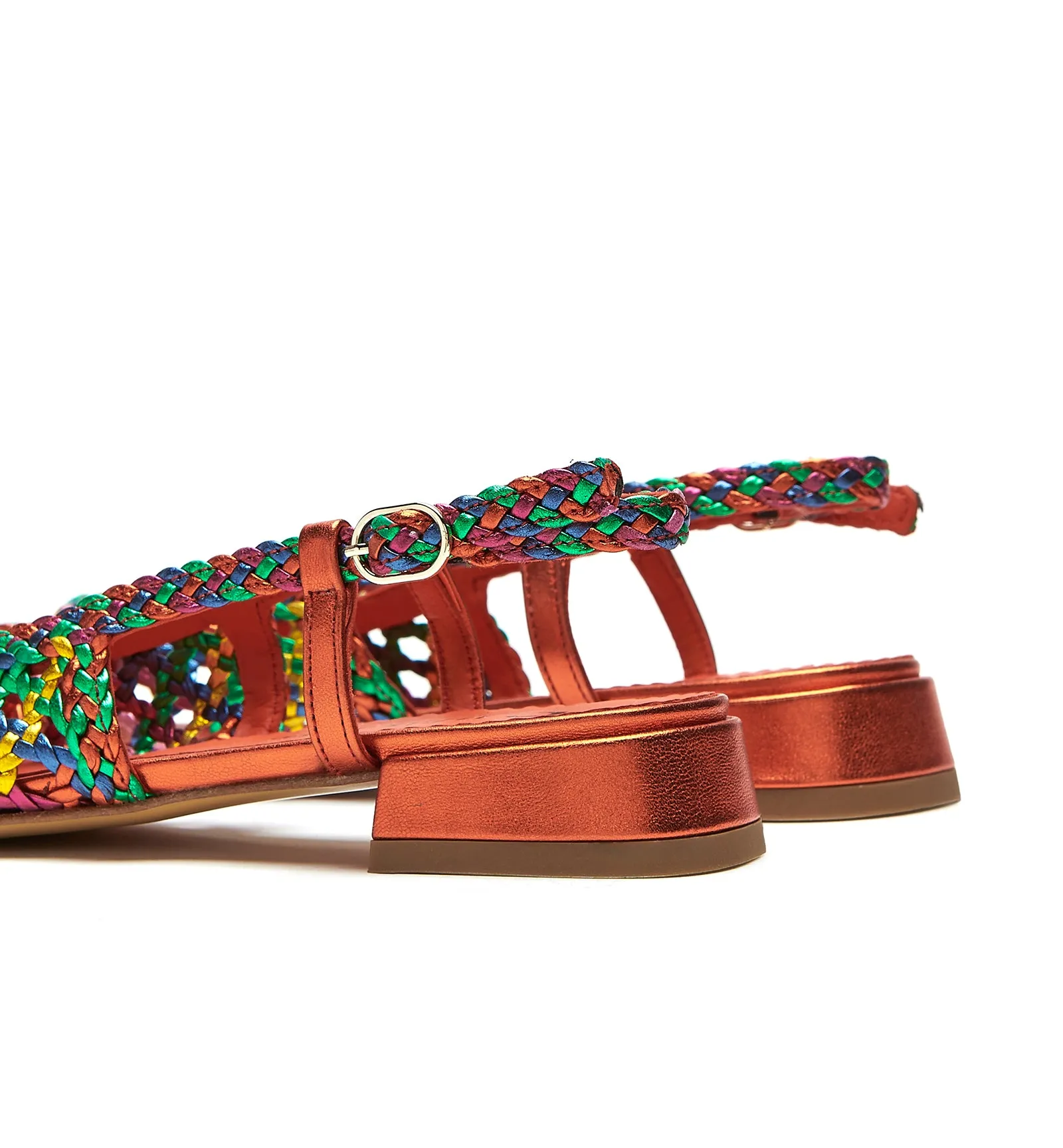 PLAYFUL SLINGBACK WOVEN LEATHER FLAT sold by La CANADIENNE product image thumbnail 4