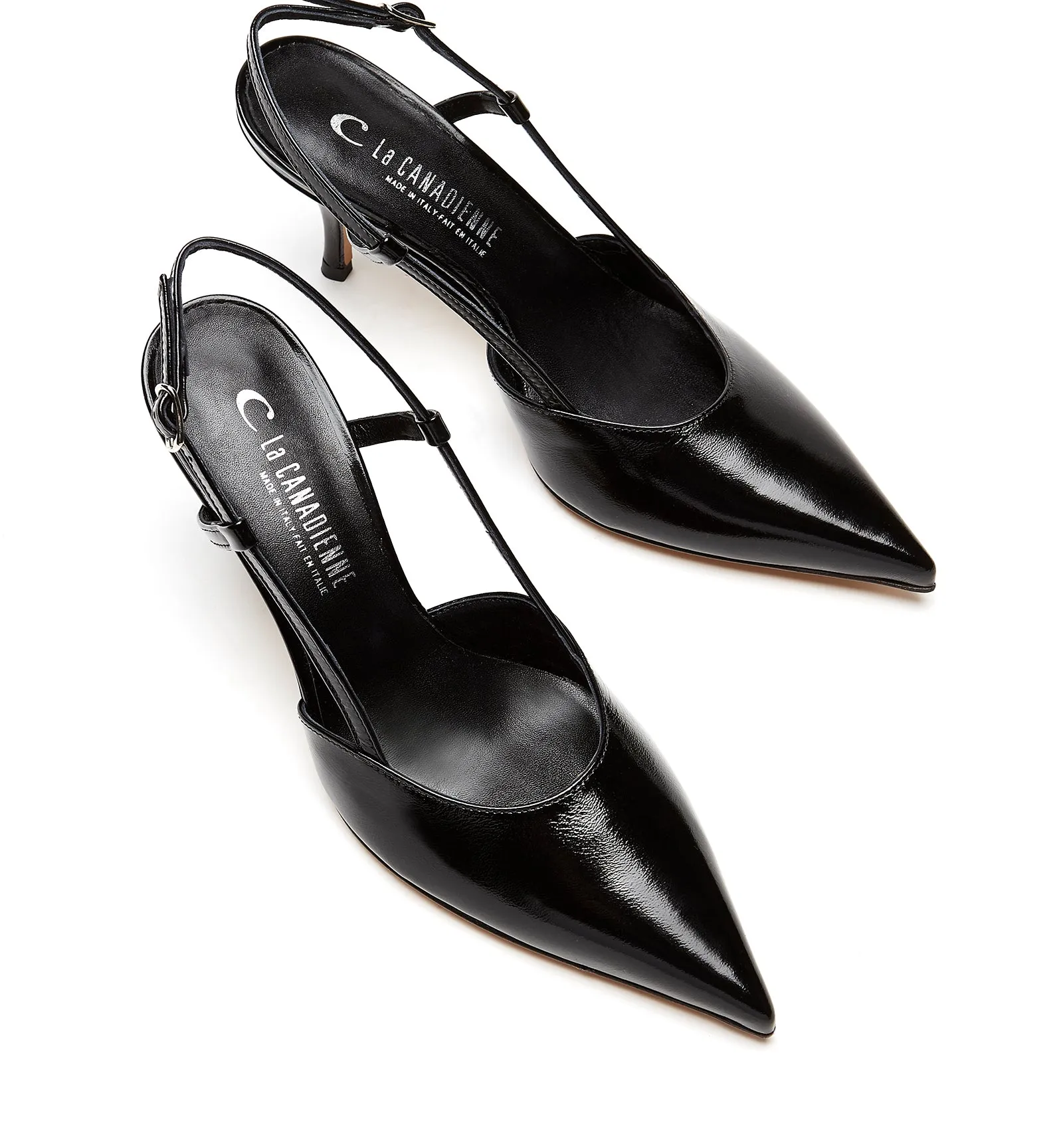 RECRUIT SLINGBACK CRINKLE LEATHER PUMP sold by La CANADIENNE product image thumbnail 3