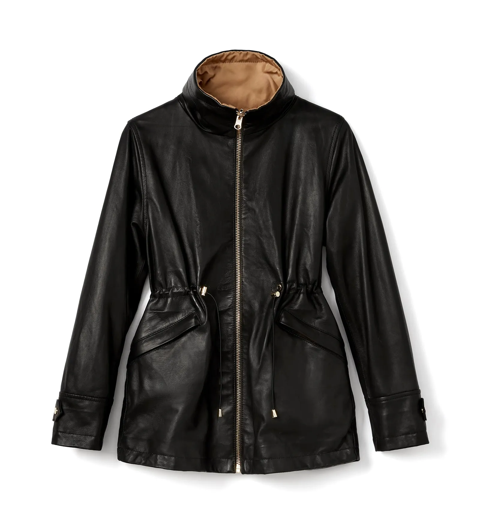 FAROE LEATHER REVERSIBLE COAT sold by La CANADIENNE