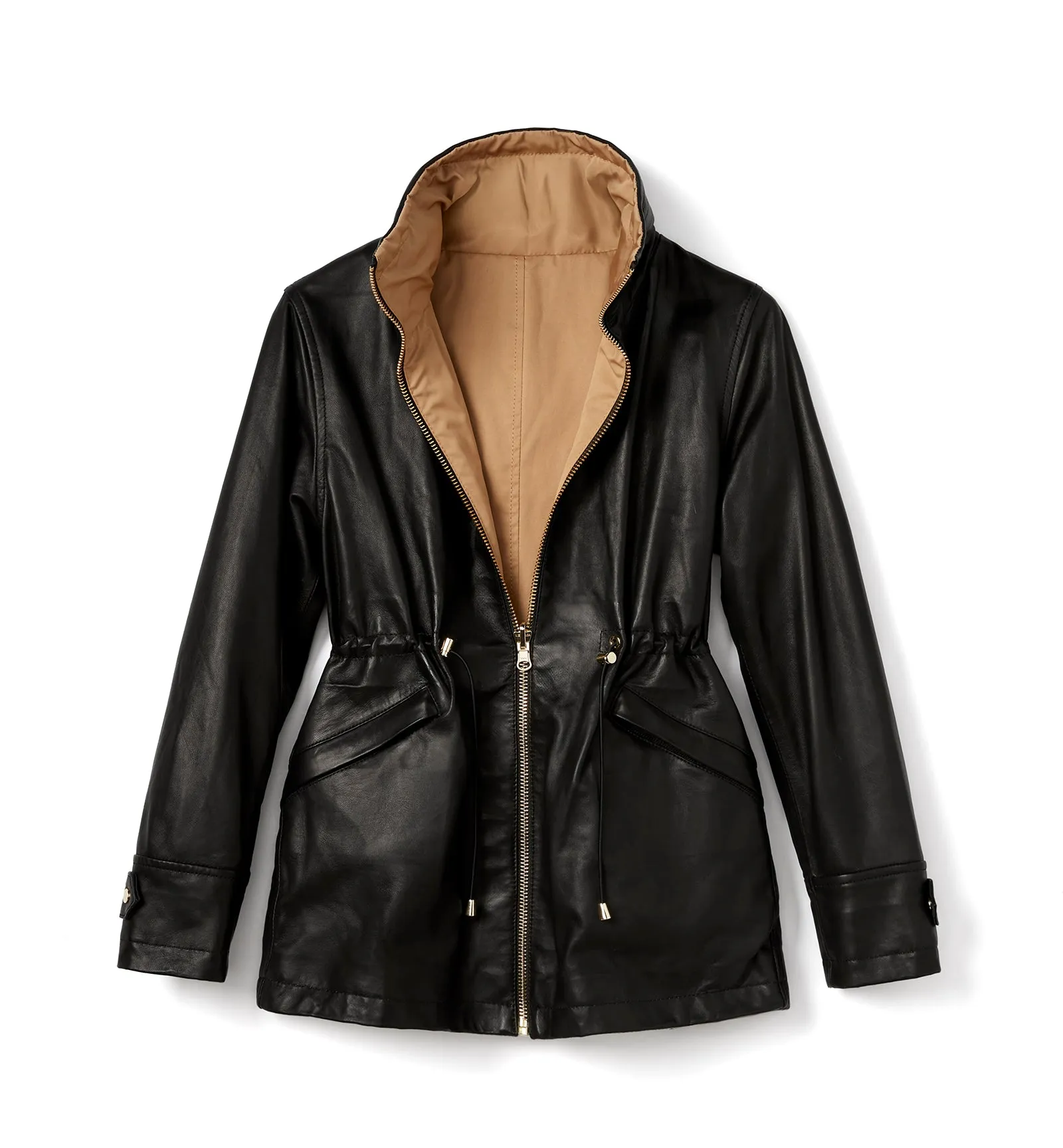 FAROE LEATHER REVERSIBLE COAT sold by La CANADIENNE product image thumbnail 2