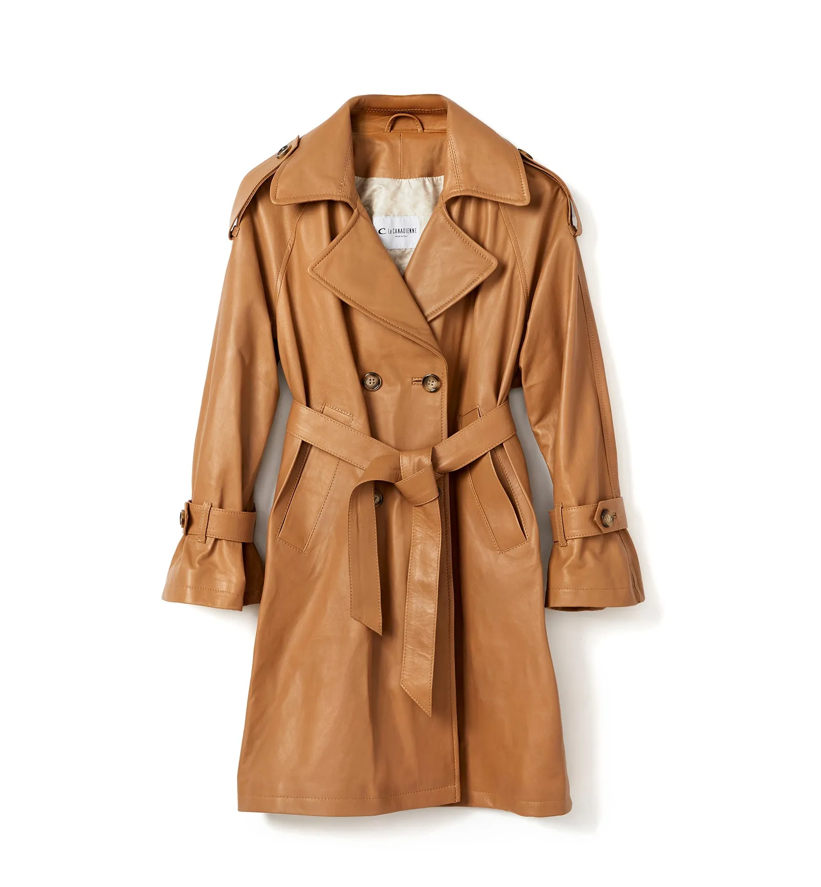 FRESH LEATHER TRENCH COAT sold by La CANADIENNE