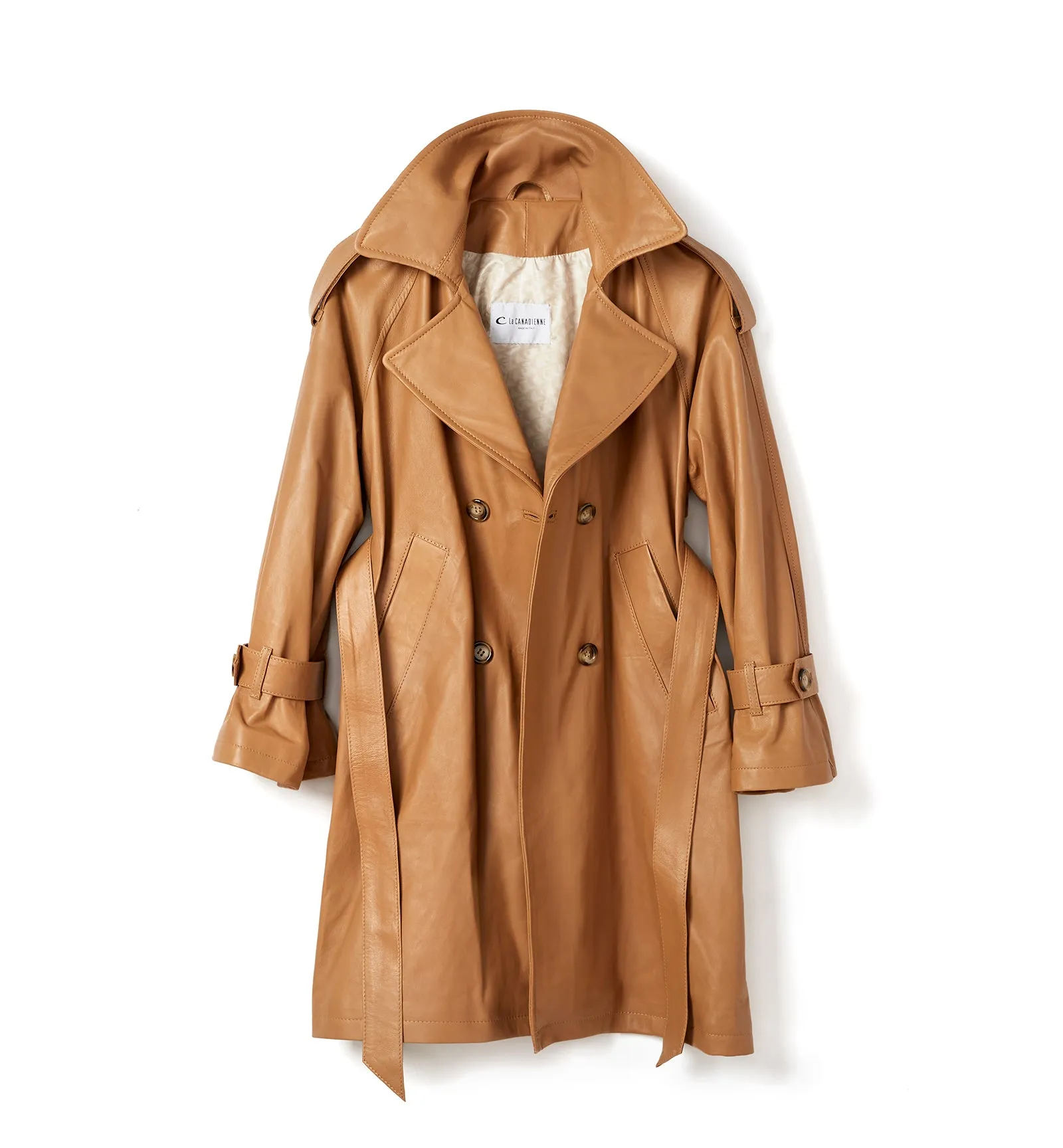 FRESH LEATHER TRENCH COAT sold by La CANADIENNE product image thumbnail 2