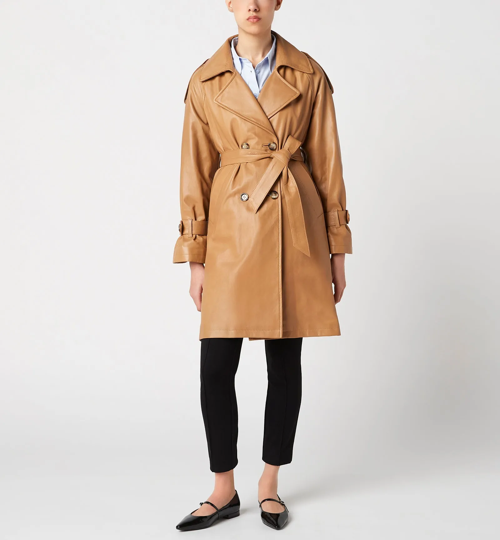 FRESH LEATHER TRENCH COAT sold by La CANADIENNE product image thumbnail 5