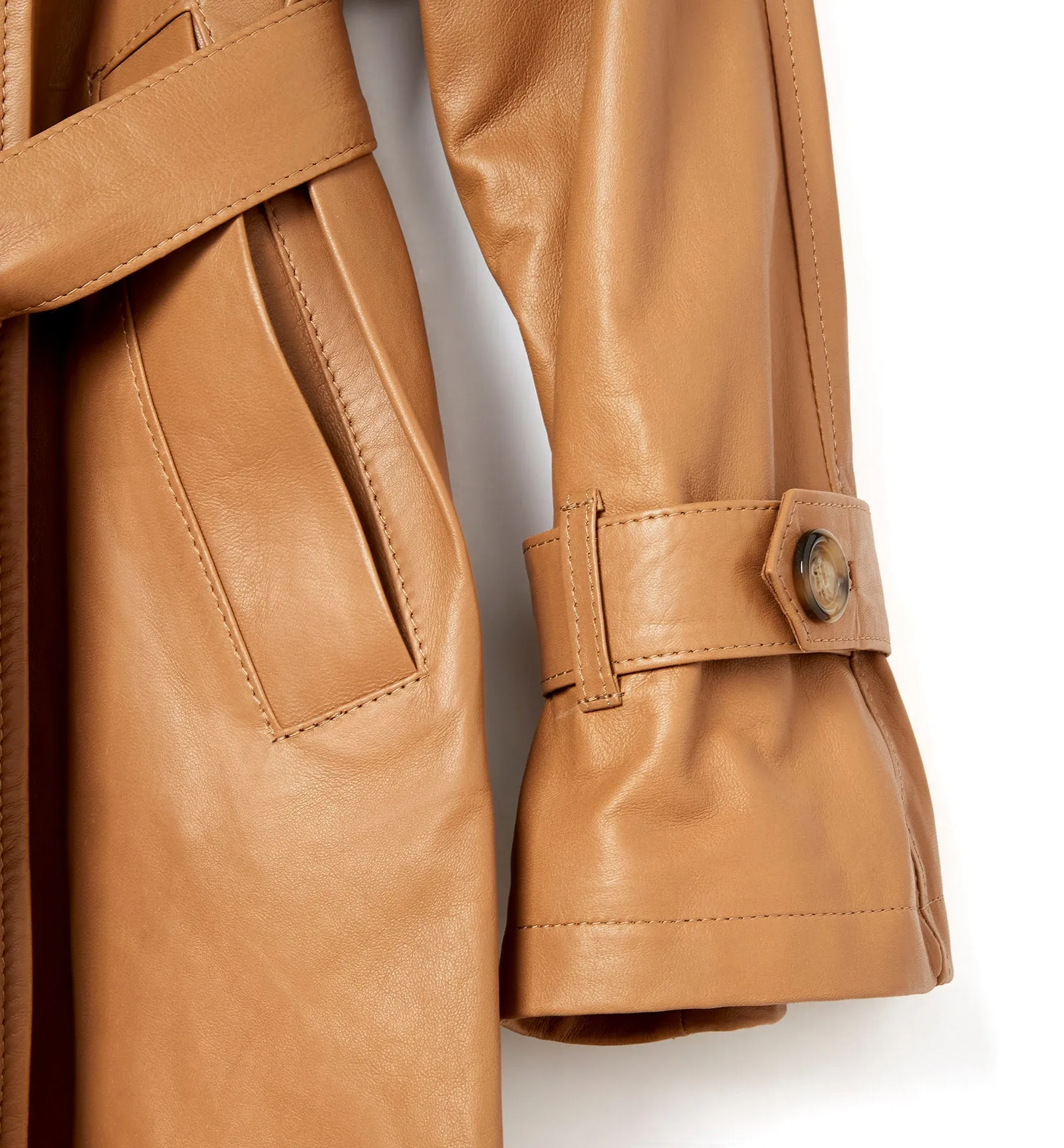 FRESH LEATHER TRENCH COAT sold by La CANADIENNE product image thumbnail 4
