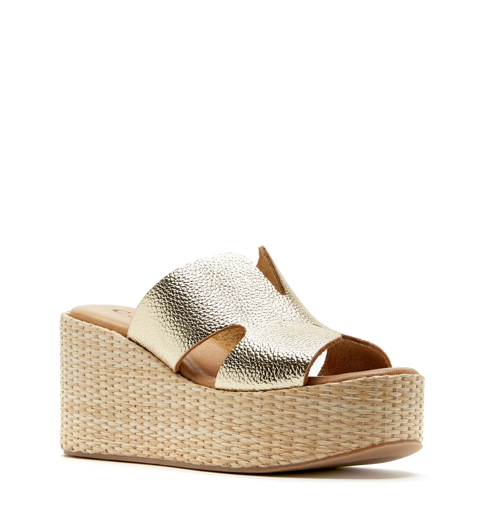 SILVER LEATHER WEDGE SANDAL sold by La CANADIENNE product image thumbnail 2