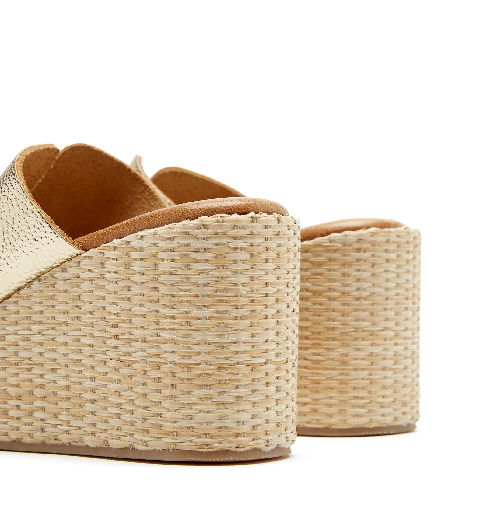 SILVER LEATHER WEDGE SANDAL sold by La CANADIENNE product image thumbnail 4