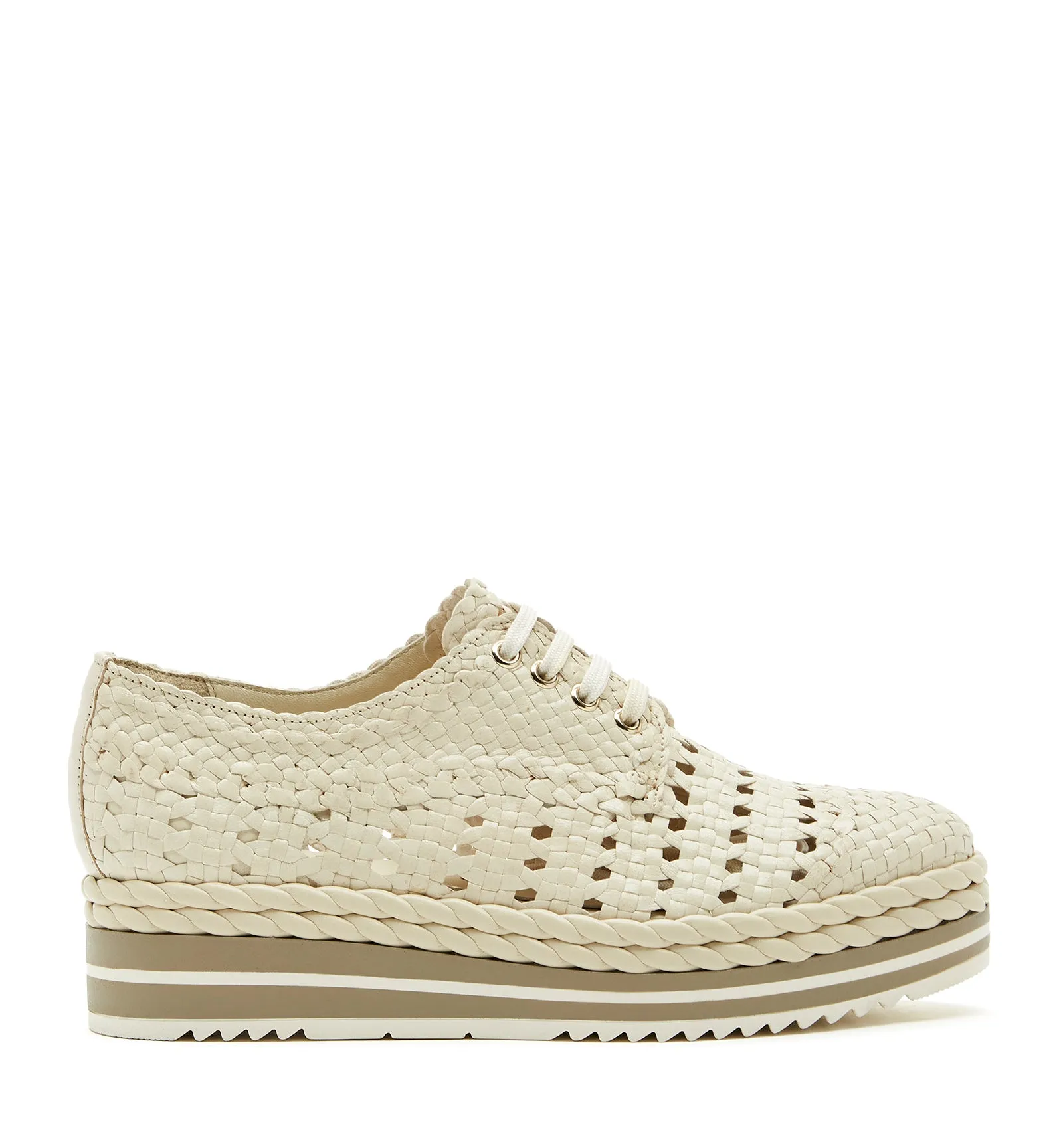 PIKNIK WOVEN LEATHER SHOE sold by La CANADIENNE