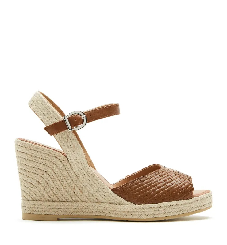 CLARISA LEATHER WEDGE ESPADRILLE sold by La CANADIENNE