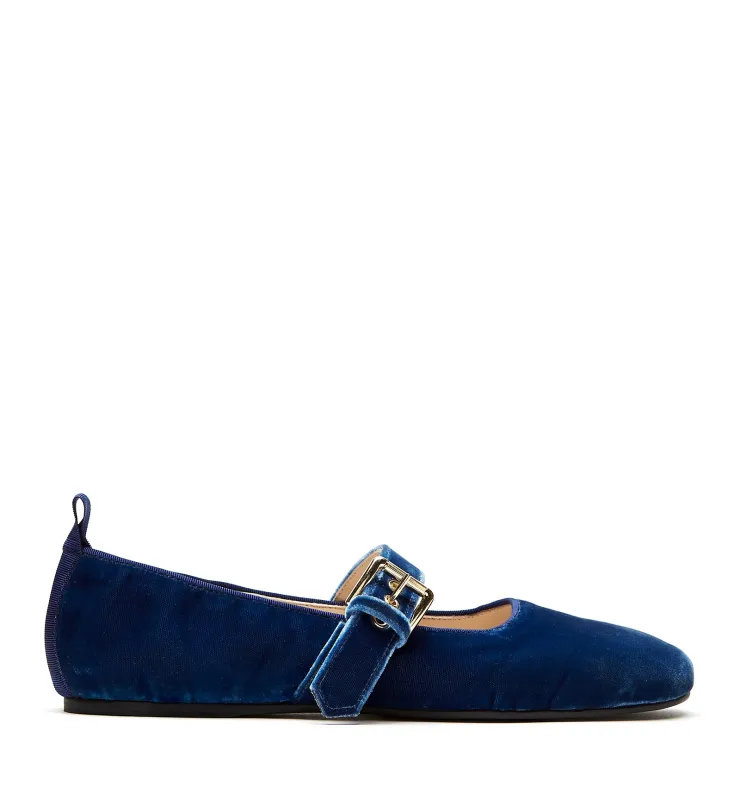 GENIE MARY JANE VELVET FLAT sold by La CANADIENNE