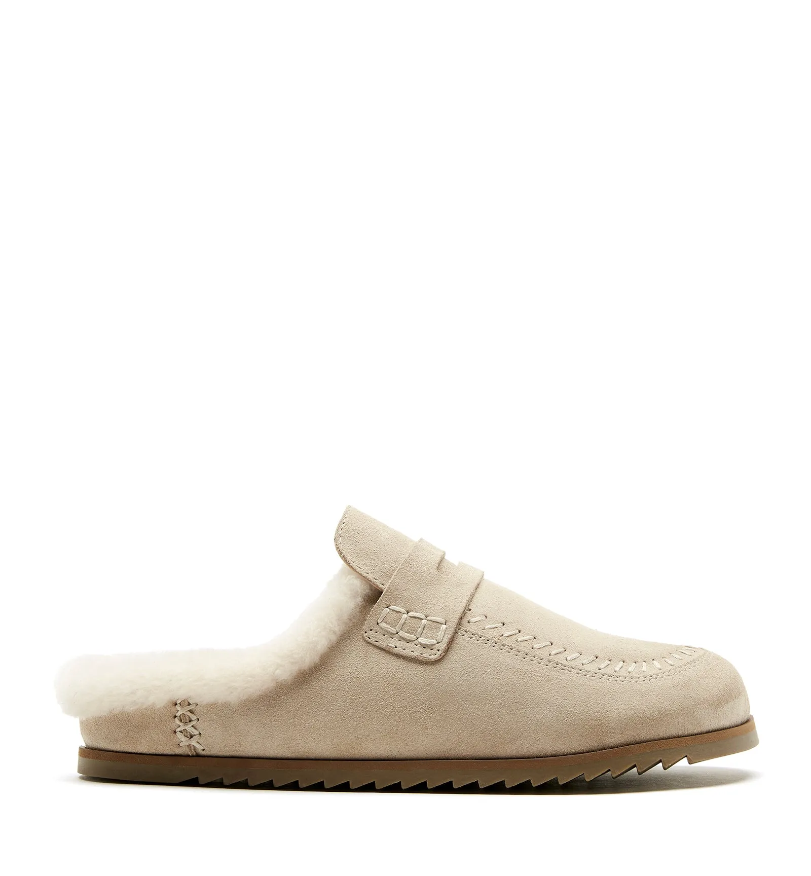 BRIDGER SHEARLING-LINED SUEDE MULE sold by La CANADIENNE