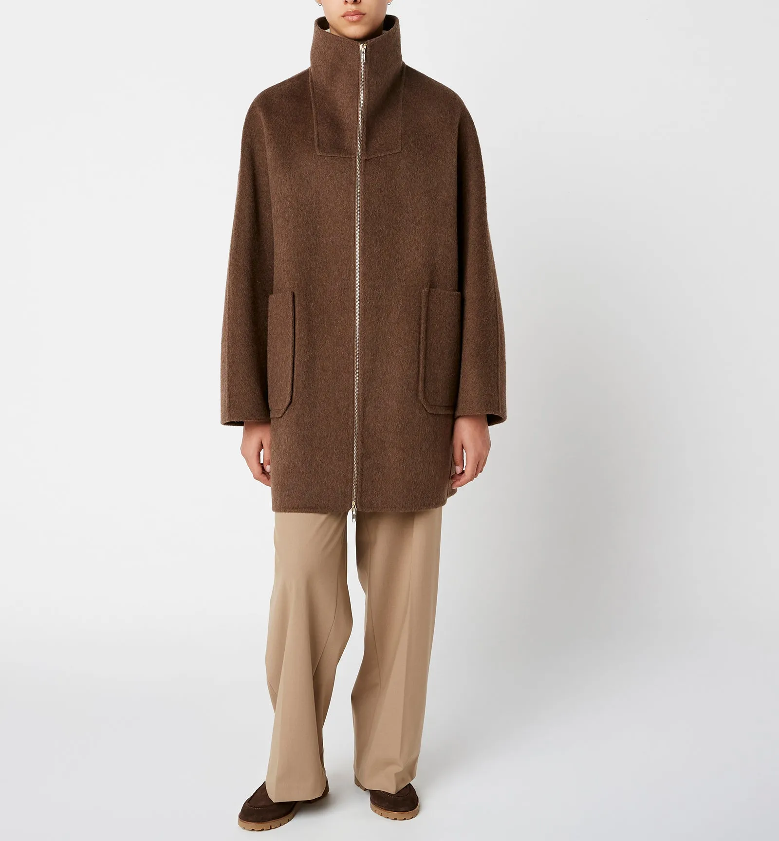 ZEV WOOL FRONT ZIP COAT sold by La CANADIENNE product image thumbnail 5