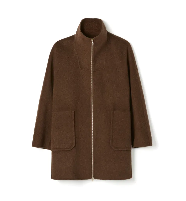 ZEV WOOL FRONT ZIP COAT sold by La CANADIENNE