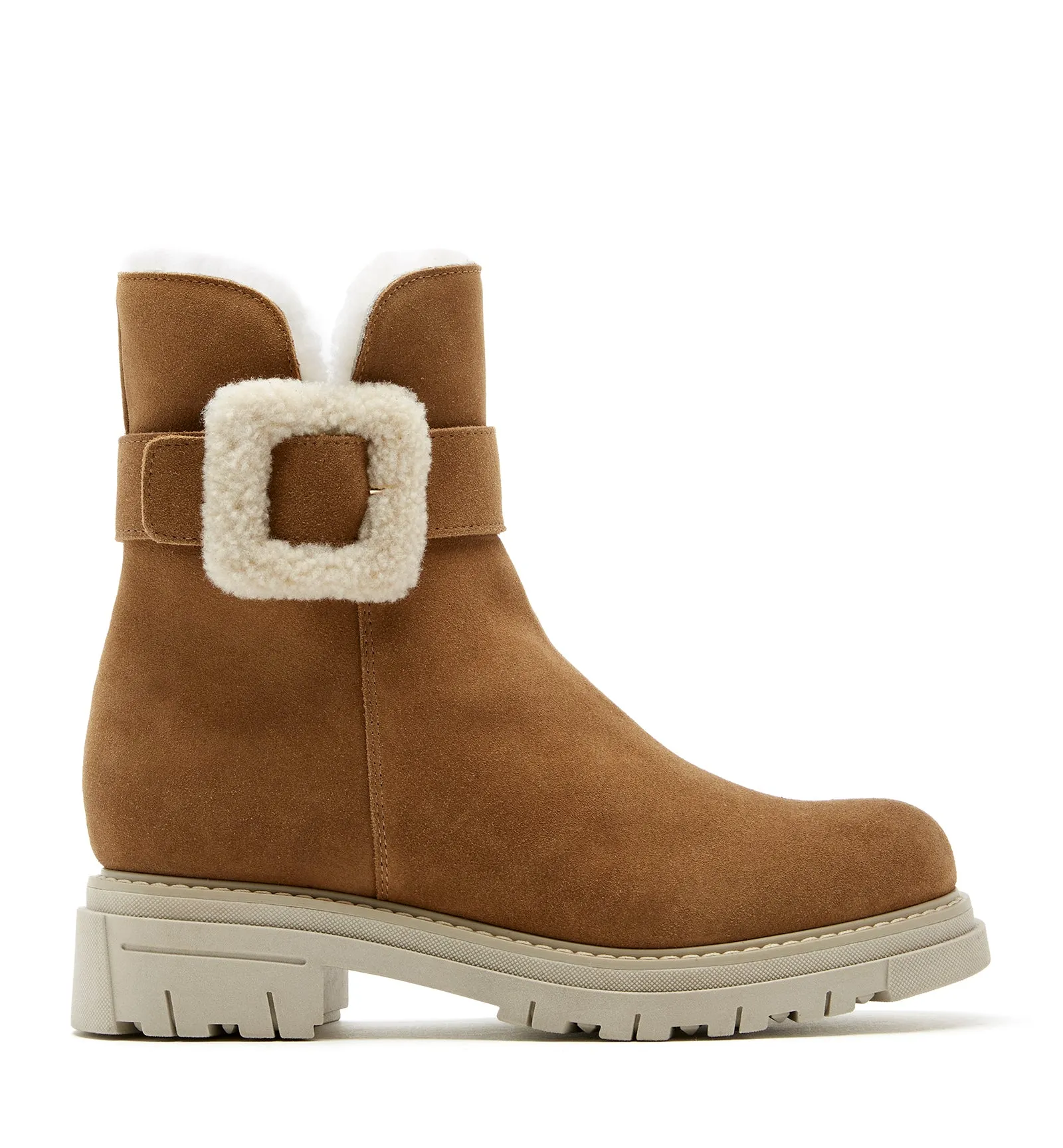 DOUG SHEARLING-LINED SUEDE BOOTIE sold by La CANADIENNE