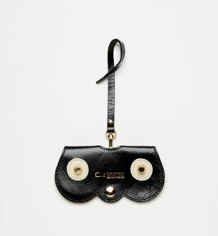PUCK LEATHER SUNGLASS CLIP CASE made by La CANADIENNE