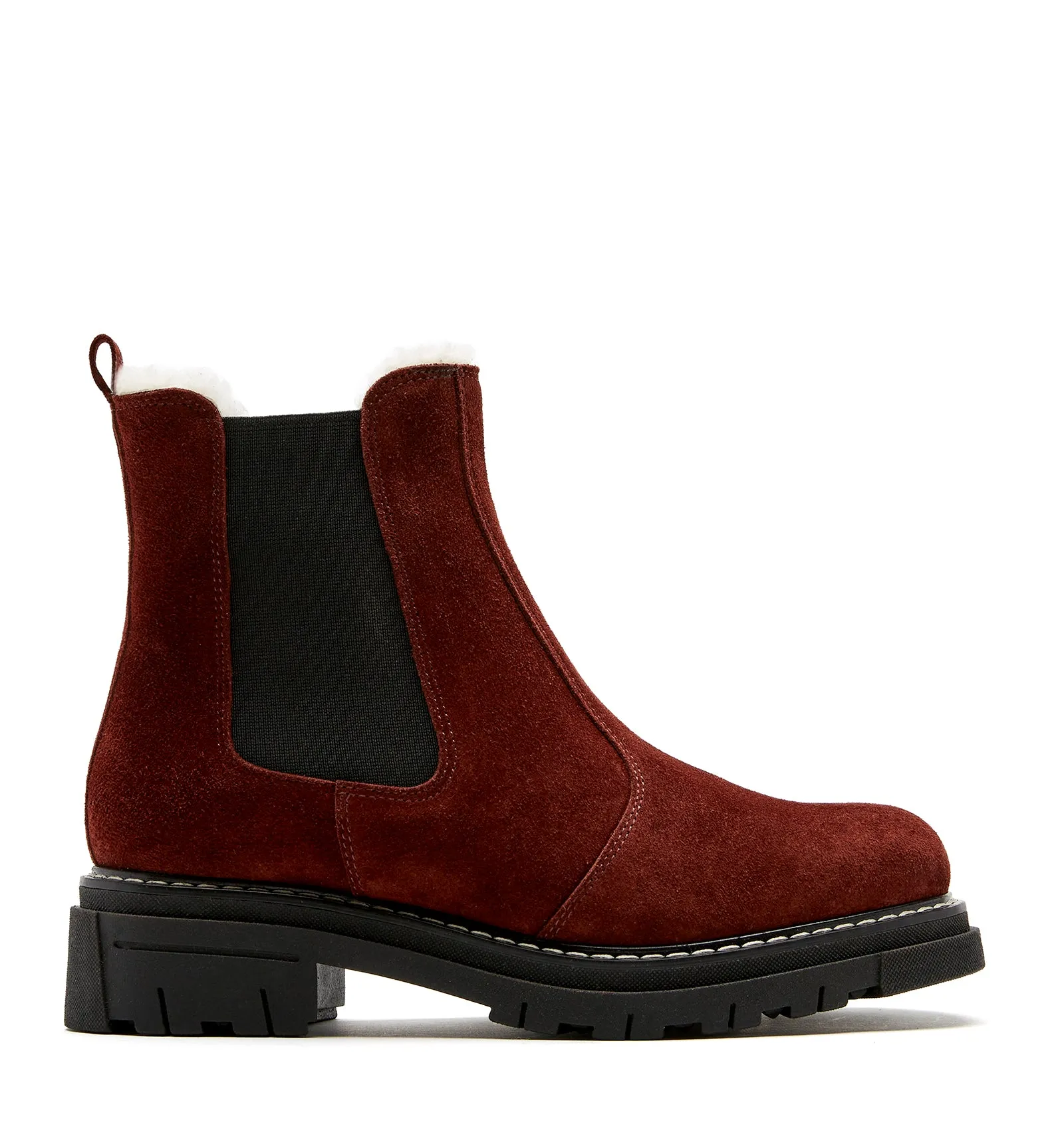 DERRICK SHEARLING-LINED SUEDE BOOTIE sold by La CANADIENNE