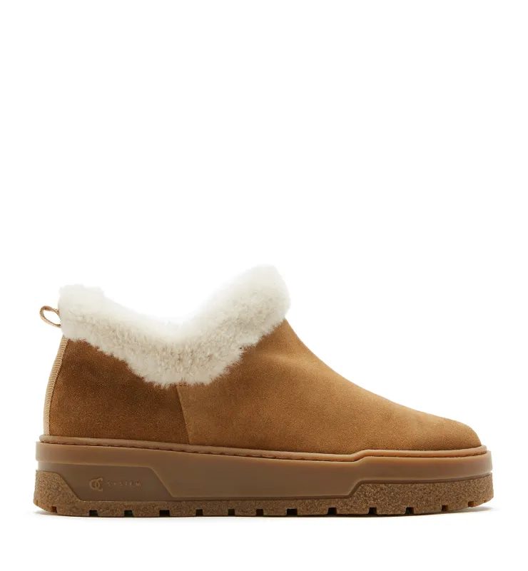 LUGANO SHEARLING LINED SUEDE BOOTIE sold by La CANADIENNE