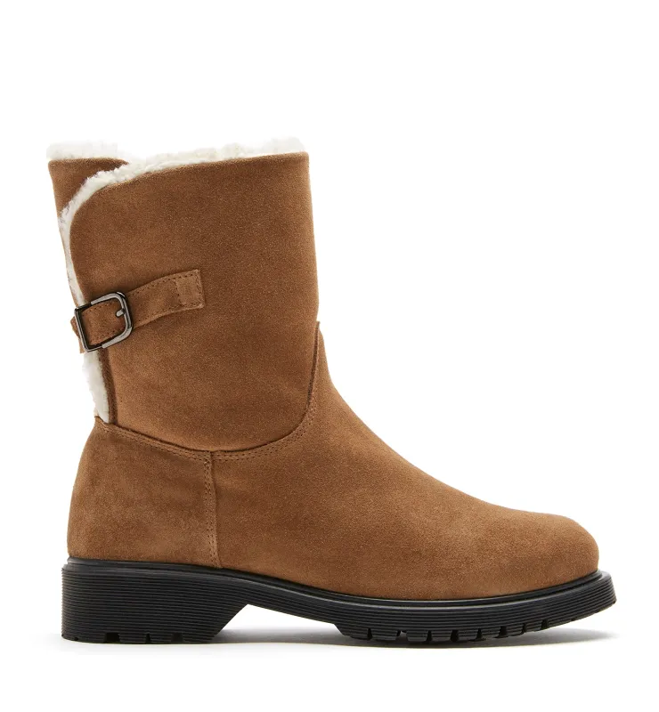 HADLEY SHEARLING-LINED SUEDE BOOTIE sold by La CANADIENNE