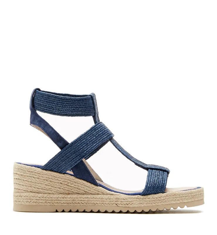 RAY RAFFIA WEDGE SANDAL sold by La CANADIENNE