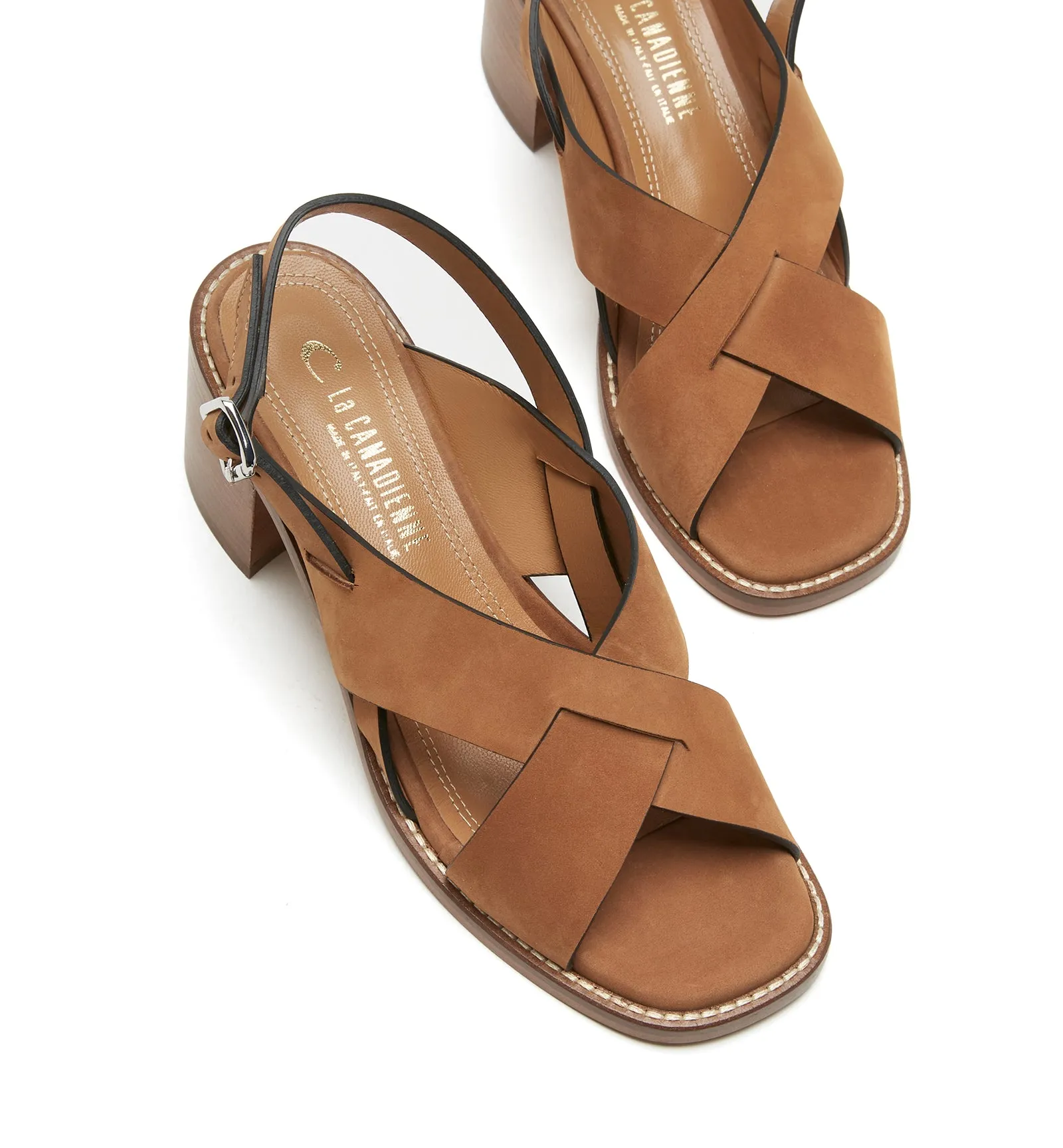 ROSSIE HEELED SUEDE SANDAL sold by La CANADIENNE product image thumbnail 3