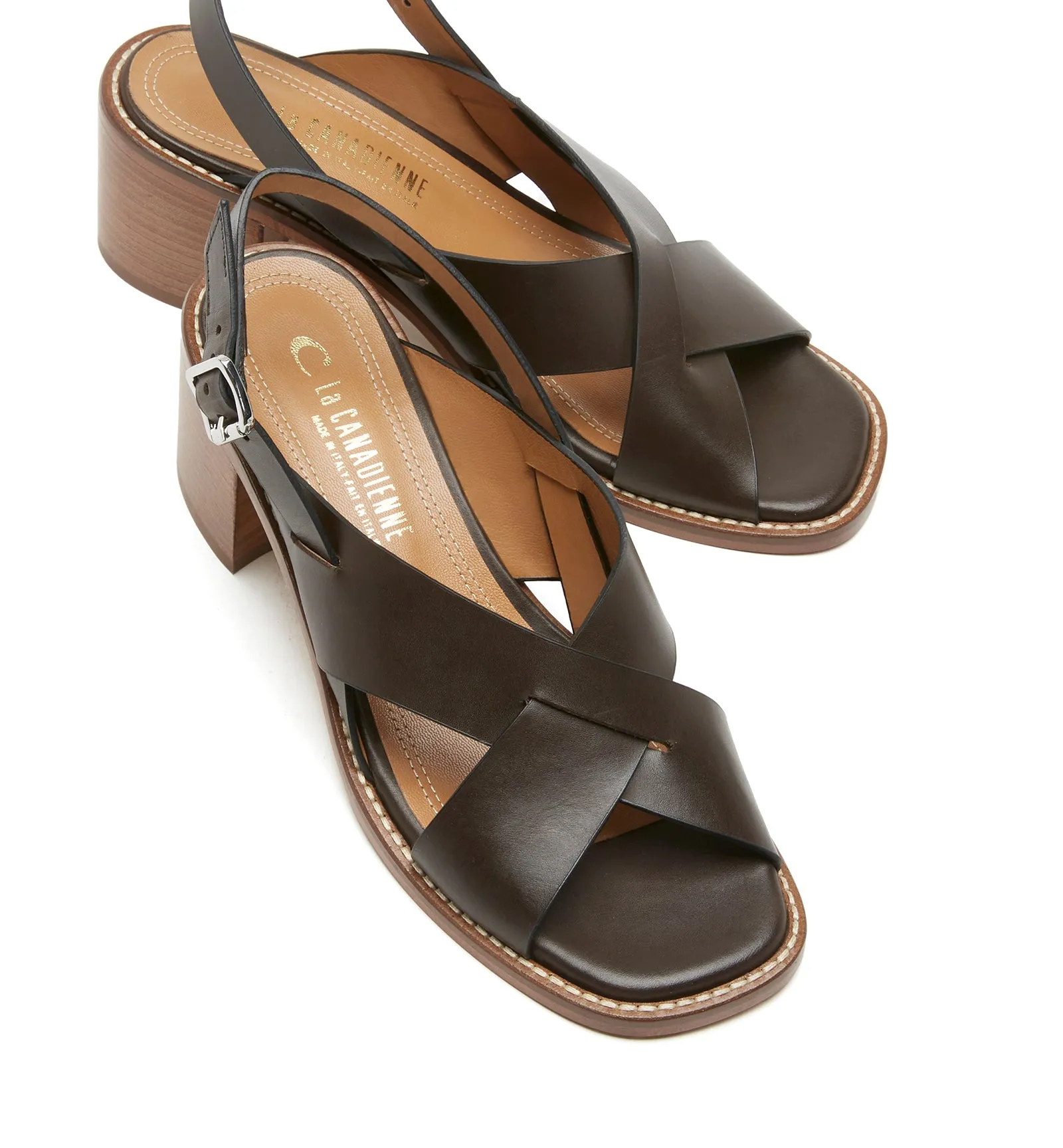 ROSSIE HEELED LEATHER SANDAL sold by La CANADIENNE product image thumbnail 3