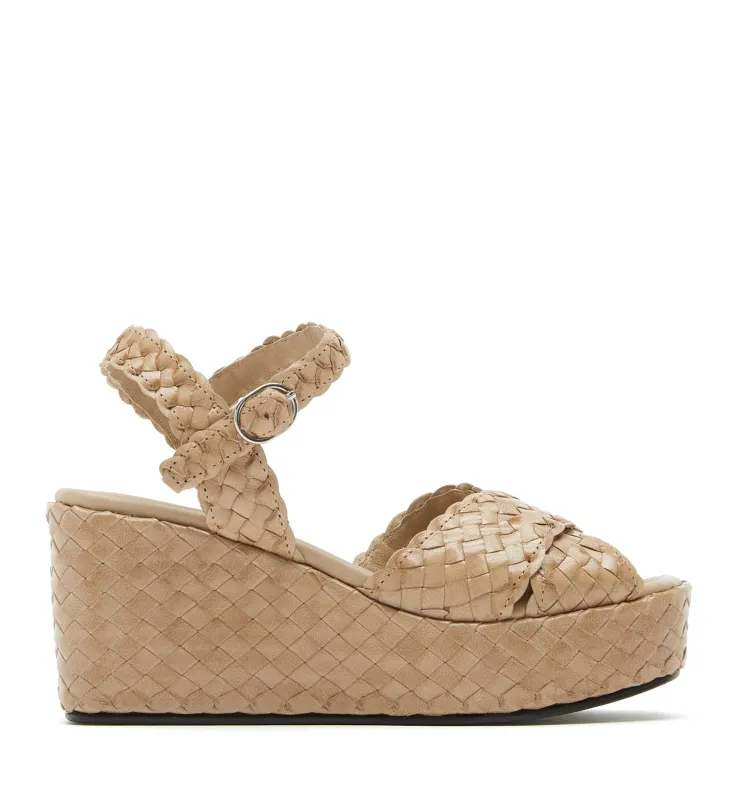 PRIYA WOVEN LEATHER WEDGE SANDAL sold by La CANADIENNE