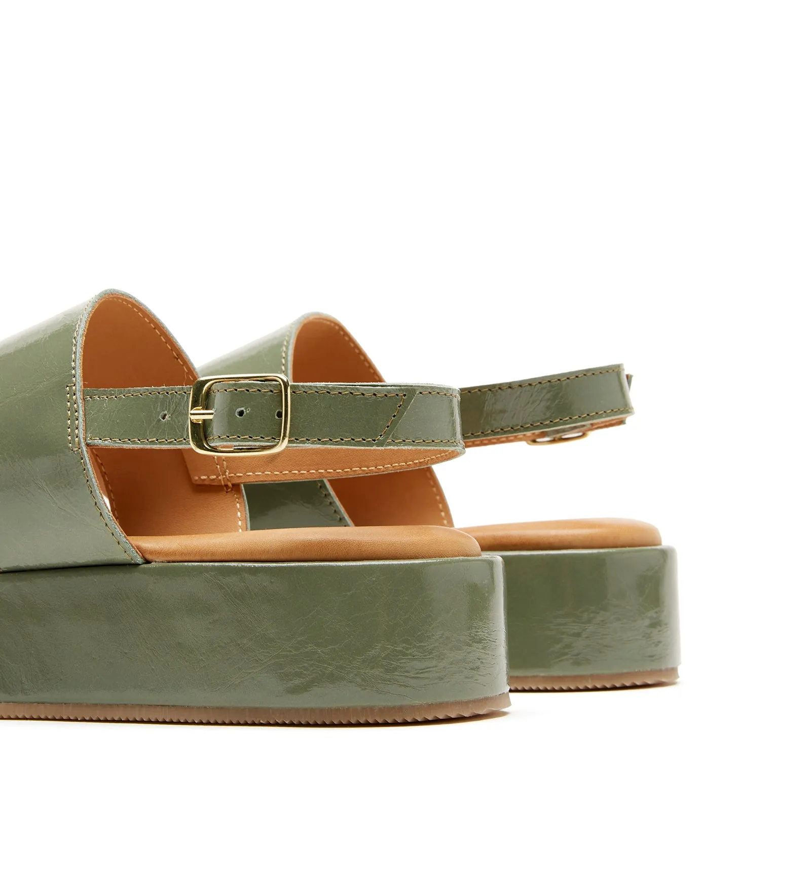 SARAI CRUSHED LEATHER PLATFORM SANDAL sold by La CANADIENNE product image thumbnail 3